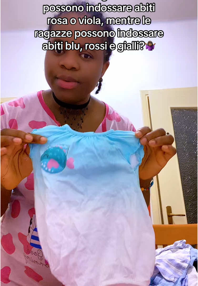 Perché i ragazzi non possono indossare abiti rosa o viola, mentre le ragazze possono indossare abiti blu, rossi e gialli?🤷🏾‍♀️ #lucy_osariemen_osahon #fyp #foryoupage @ABfamilygreat❤️ 