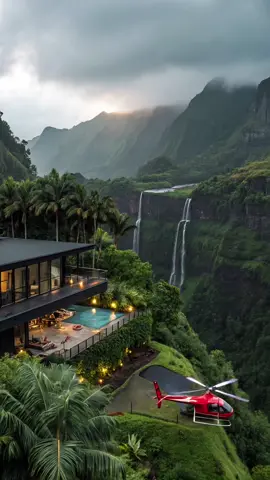 Where the roof meets the trees. Like a paradise