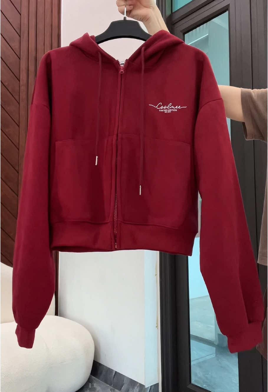 Áo khoác hoodie dáng ngắn #reviewquanao #aokhoac 