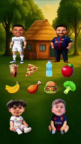 What do you prefer, fast food or healthy food ?🥝🔥😍 Ronaldo vs Messi 😱#cartoon #funny #tiktok #shorts #ronaldo #messi #fastfood #healthy 