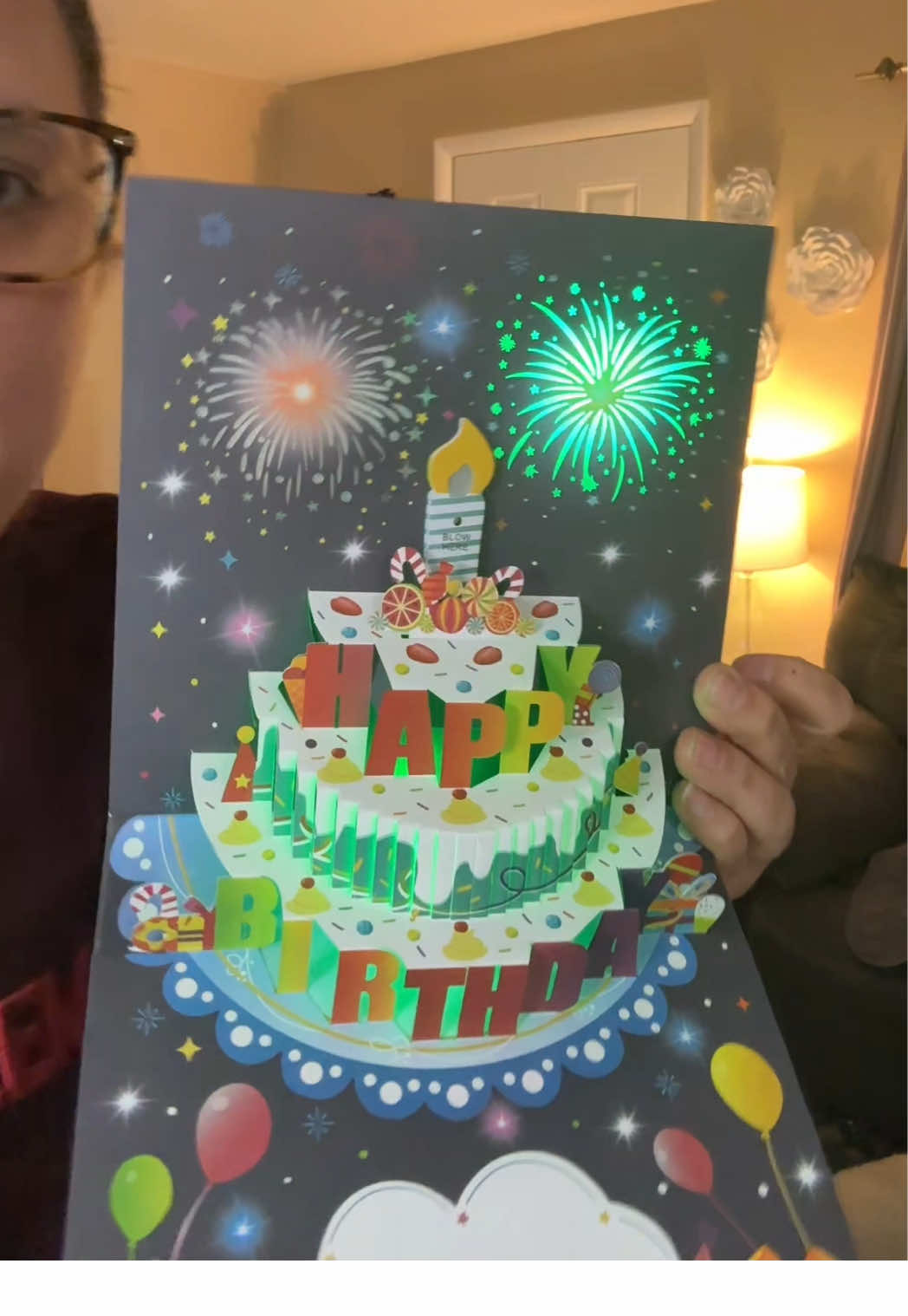 Who knew just blowing could make cool fireworks #tiktokshop #card #birthdaycard #fireworks #birthdayparty 
