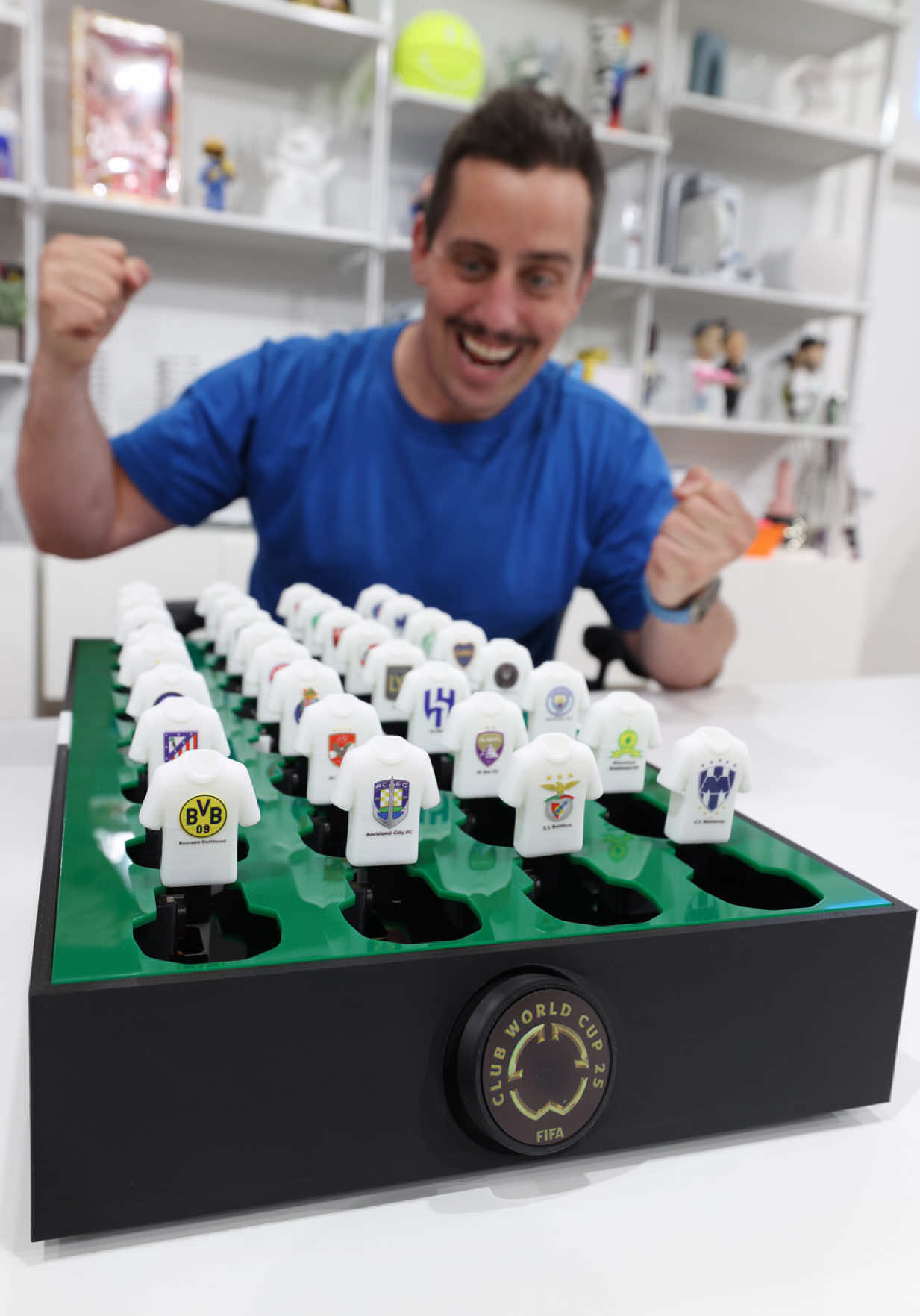 The Dream Team Generator™️ Helping new football fans pick their go to team for the @FIFAClubWorldCup in an instant. This one of a kind device features all 32 Teams competing in the tournament. With our signature randomization algorithm, each team will fall one by one until you are left with one team standing for you to root for to take home the trophy. #fifapartner #FCWC #TakeItToTheWorld