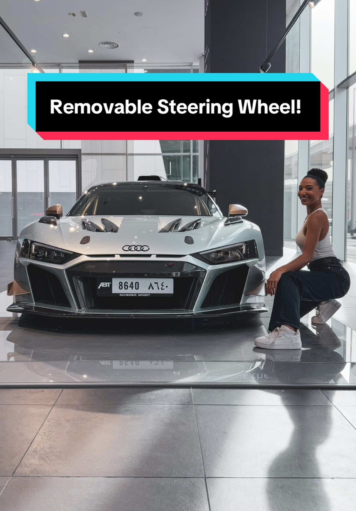 Audi with a removable steering wheel!  . . #audi #abt #supercar #supercars #sportscar 