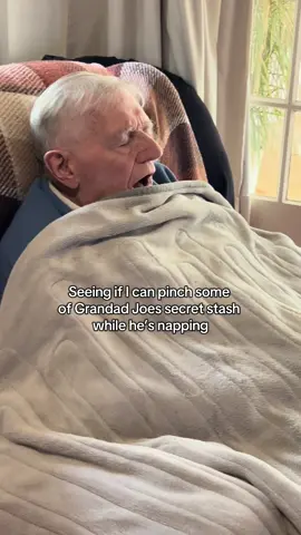 Well he thought it was a secret stash, he’ll have to find a new hiding place now 😂 #caughtout #grandpa #wholesome #funnymoment 