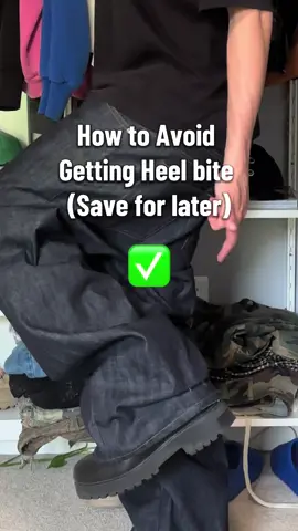 How to avoid getting heel bite ‼️ #fyp #fashion #fashionhacks #baggyjeans 