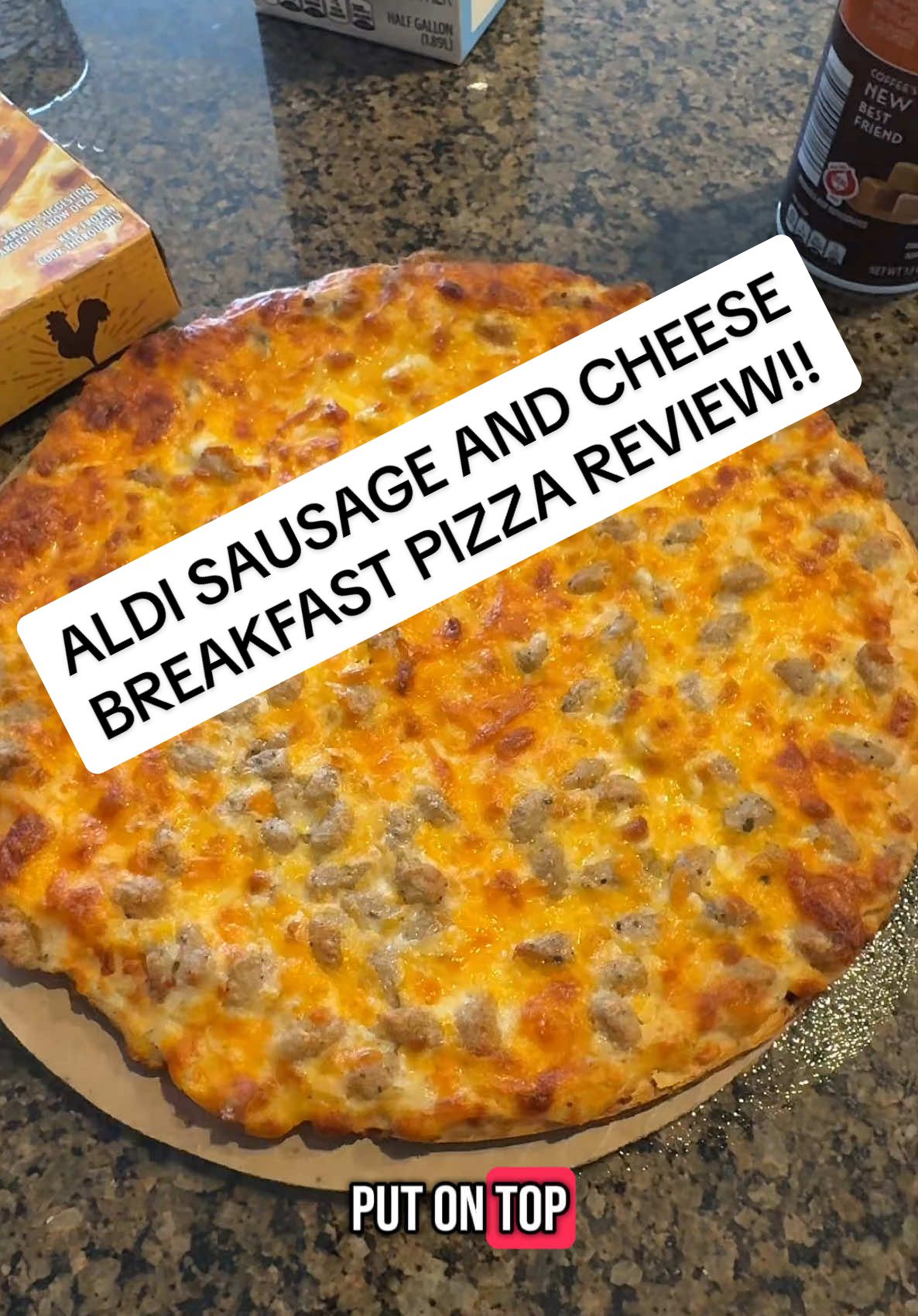 Aldi Sausage & Cheese Breakfast Pizza Review!! #aldi #aldifinds #aldireview #fyp #breakfastpizza 