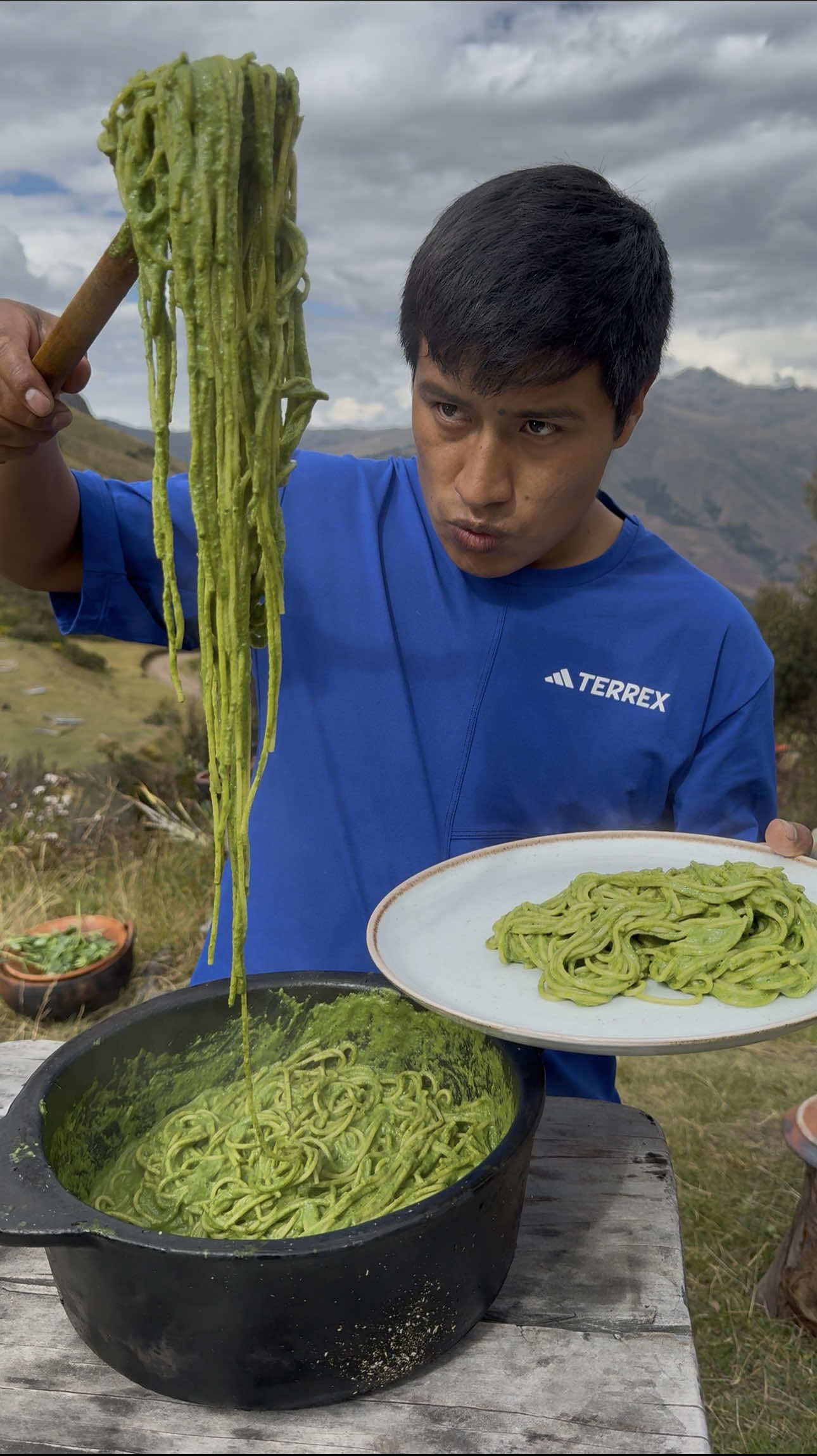 Tallarin verde con bistec con fideos @Nicolini Perú  ves, así de sencillo! Qué riquito está #publicidad #FideosNicolini #tallarinverde #bistec #tallarin #cocina #campo #tradicional #andes #pisac #cusco #peru #parati #soycreador #waldirmaqque #pyf #soycreadordecontenido #riquito #chequea #aprende #cocinatradicional #recetas
