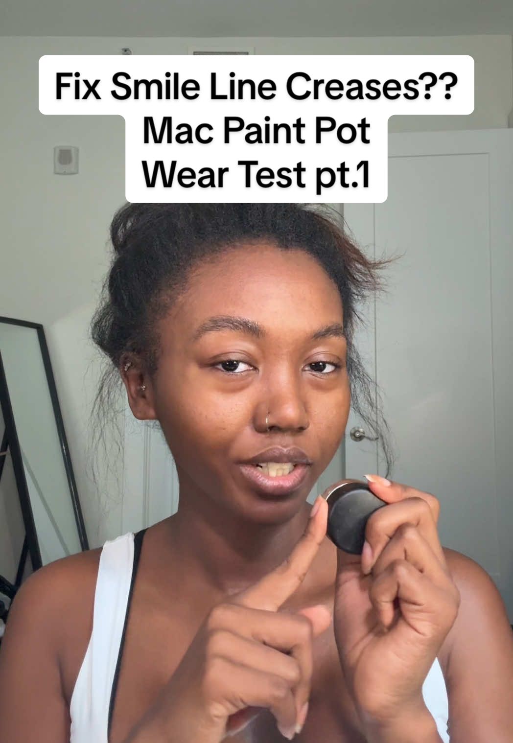 Does this hack work? How to get rid of smile line creases using the Mac paint pot with a wear test! Pt.1 @maccosmetics  #makeuptutorial #makeuptutorial #makeuphacks #weartest #smilelines #makeuptips #makeupreview 