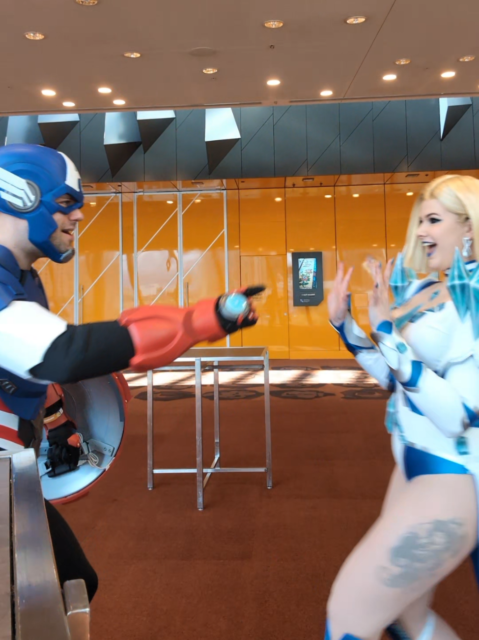 Can't run forever 😆💎  Captain America @juggerknob  Emma Frost me #marvelrivals #emmafrost  #captainamerica #marvelrivalsclips #cosplay #americasass 
