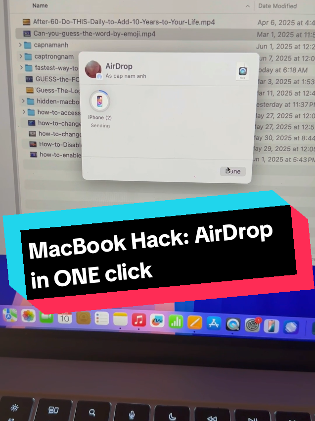 MacBook Hack: AirDrop in ONE click! #MacTips #AirDropHack #MacBookTricks #AppleHacks #ProductivityTips   #MacShortcuts #TechHacks #MacUser #AirDropTips #MacLife   #MacForBeginners #HiddenMacTricks #MacBookLife #TikTokTech 