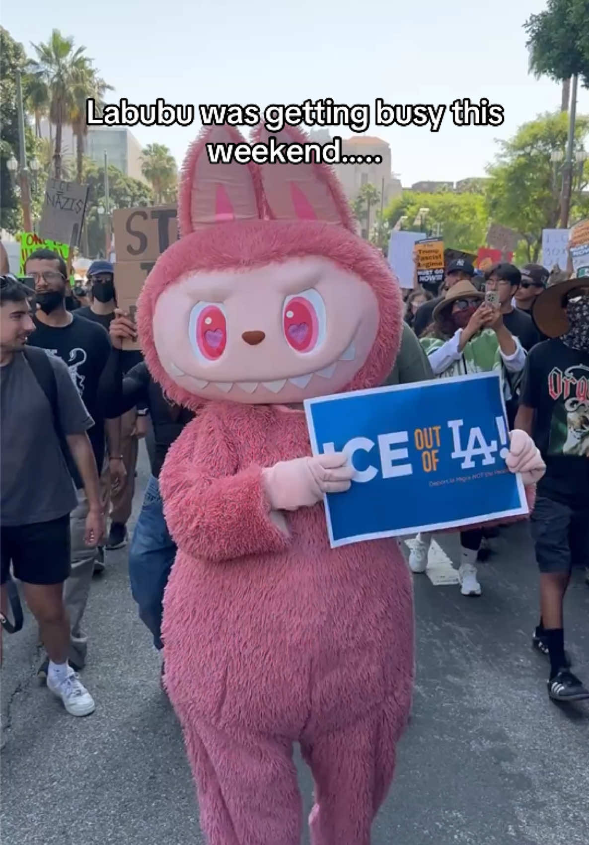 Did you see Labubu at Pride or at the Stop ICE Protest? Now more than ever, it's important to share joy with one another, to protect one another, and to stay true to your values. Protect the dolls, trans rights are human rights, ICE out of LA, immigrants are essential, and we are all intertwined. ✊