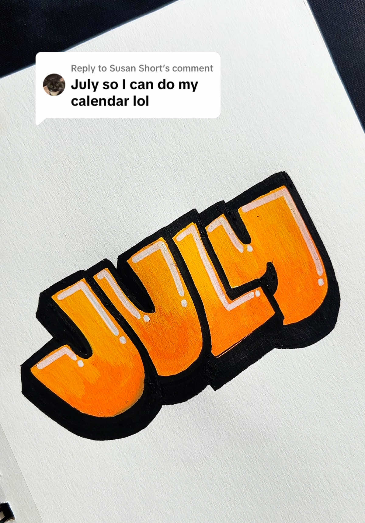 Replying to @Susan Short here’s a tutorial for July #blocklettering #graffitiletters #blockletters #drawingtutorial #paintmarkers #acrylicmarkers #lettering #markers 