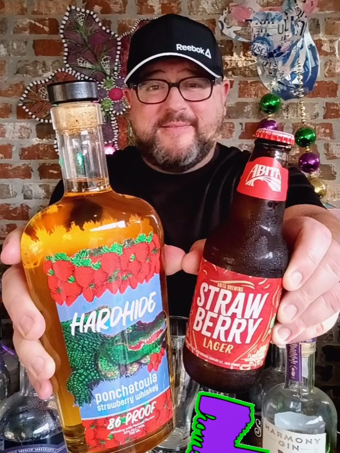 Strawberry Bomb! This is as Louisiana as it gets⚜️ #louisiana #Drinks #comments #review #tastetest #hardhide #Abita #sugarfield @Abita Beer @The Original Party Starter 