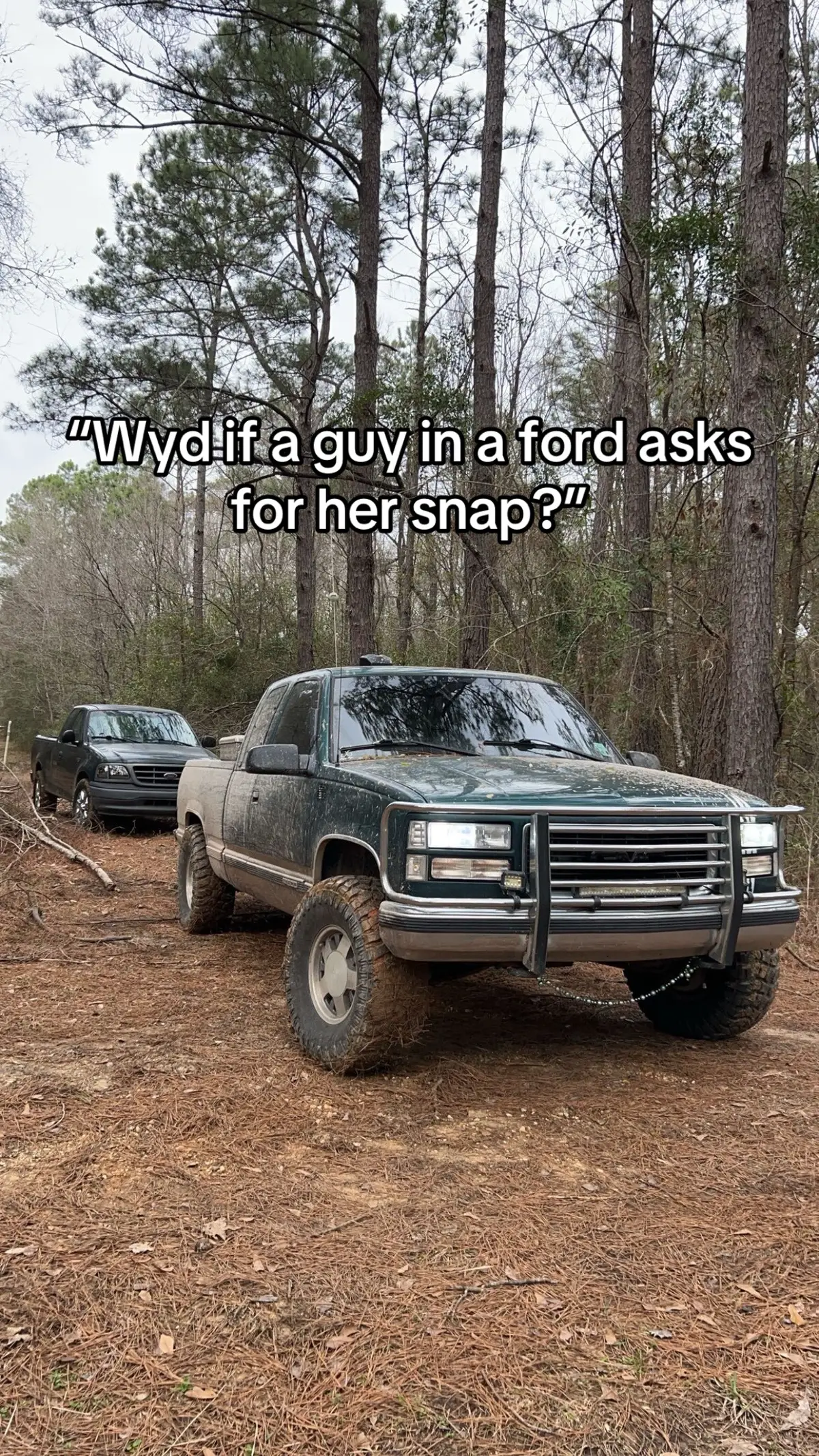 This trend gotta be one of the dumbest I’ve seen “I HaVe NiCe TrUcK I GeT GiRLs”😭 #bubbabennett #foryoupage #fyp #fypシ #bayouboyz #chevytrucks #squattedtruck #bubbatruck🌾 #offroad #trucktok #southernraised 