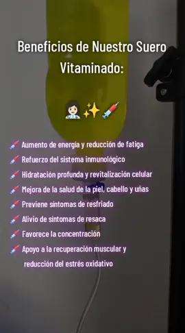 #saludybelleza #sueroterapia #vitaminas #bienestar #RefuerzaTuSistema #VidaSaludable #Nutrición #Autocuidado #VitaminasIV #SistemaInmunologico #BienestarIntegral 