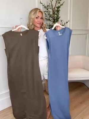 【Hot Sale】Women Loose Split Wrinkle-Free Long Dress