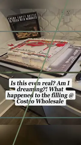 Is this even real? Am I dreaming?! What happened to the filling  Costco Wholesale #fyp #indiana #foryourpage #costco #costcocake 