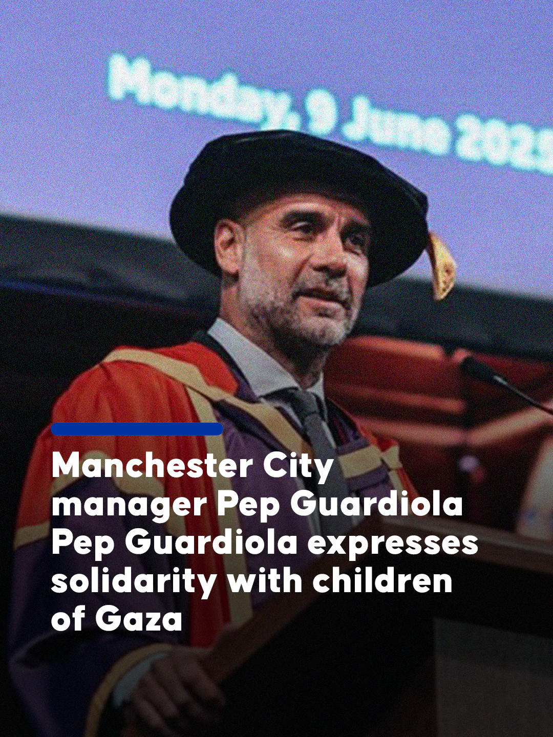 🗣️ 'I see my kids when I wake up every morning, since the nightmare started with the infants in Gaza' Manchester City manager Pep Guardiola has expressed solidarity with the children of Gaza, describing the situation in the besieged enclave as deeply painful #israel #gaza #manchestercity #pepguardiola #anadolu #anadoluagency