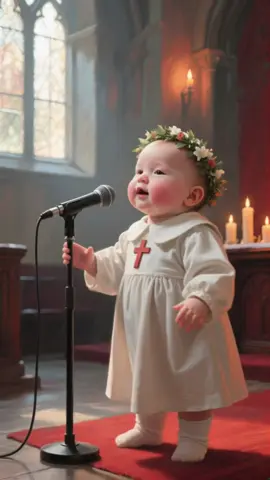 Baby singing in ⛪️church 🙏 #baby #cutebaby #jesus #babyvoice #godblessyou #jesuslovesyou #hallelujah #aiart #amen 