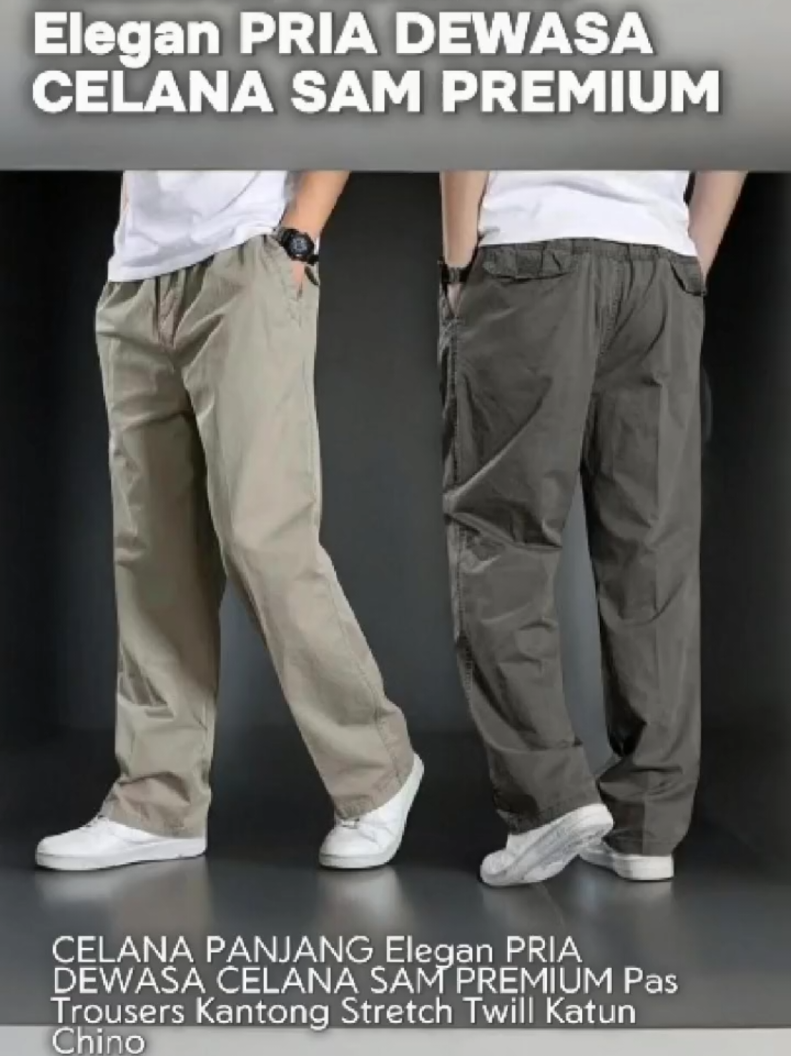 Buat yang cari celana panjang elegan tapi tetap nyaman di pakai harian,celana sam premium ini jawaban nya,,pas di kaki,bahan katun yang flexible,model Chino classic,,buruan cek keranjang kuning sekarang mumpung masih ada promo #celanamurah #celanapanjanglaki#fyypp#4you #celanapria 