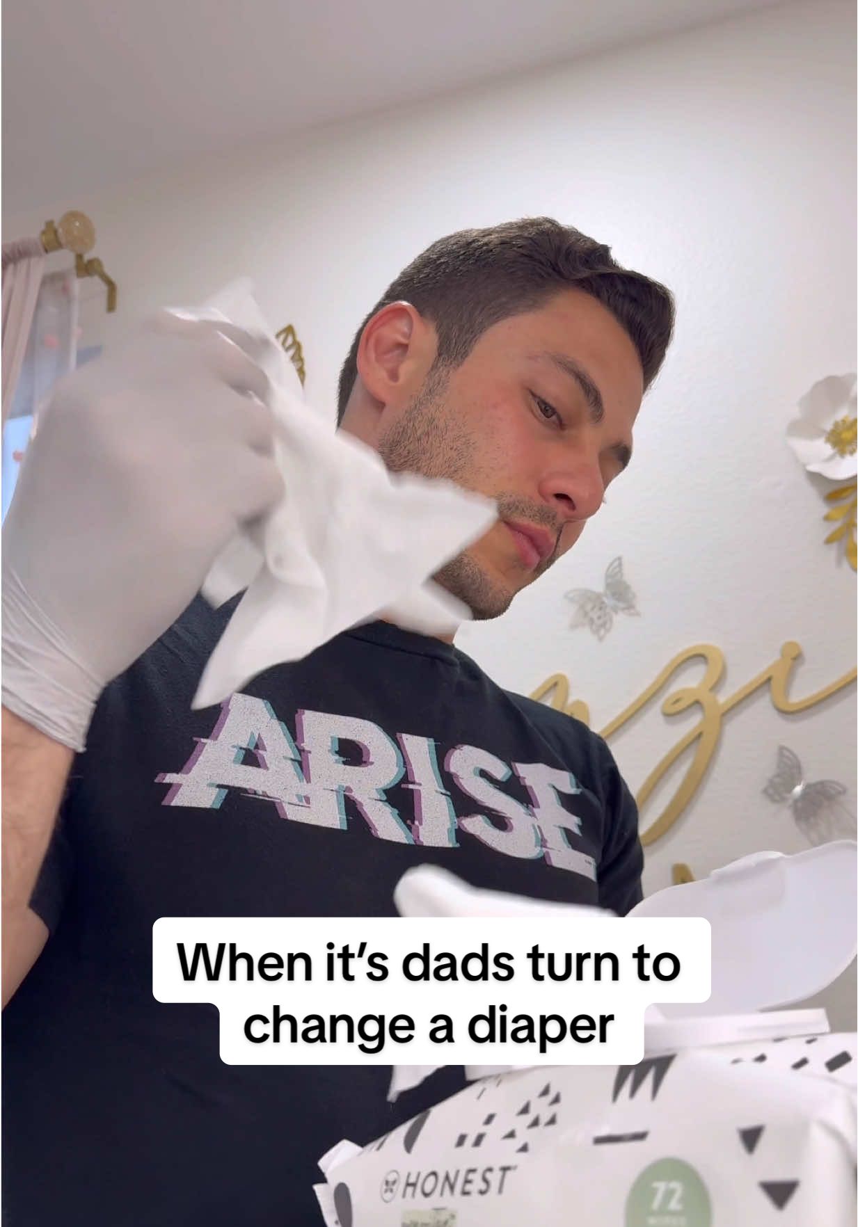 Dad’s on diaper duty.. 😂💩 #family #husbandwife #fyp 