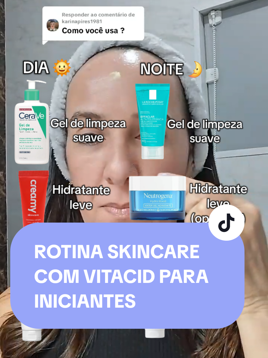 Rotina de Skincare com vitacid para iniciantes ( sem descamação,  sem vermelhidão). Ela é perfeita pra quem vai começar o Vitacid com segurança e sem sustos. 📢Use só 2 vezes por semana no começo! Nunca esqueça da hidratação e da proteção solar!!! A pele agradece. 🚨Vitacid é um medicamento. Só use com orientação de um profissional. ✨️vitacid ✨️rotina de skincare ✨️cuidado com a pele ✨️hidratante ✨️protetor solar ✨️gel de limpeza  #skincare #skincareroutines #skincaretips #rotinadeskincare #vitacid #cuidadoscomapele #dicas #dicasdafarma #glowskin #peleperfeita  @Dicas da Farma Chris @Dicas da Farma Chris @Dicas da Farma Chris 