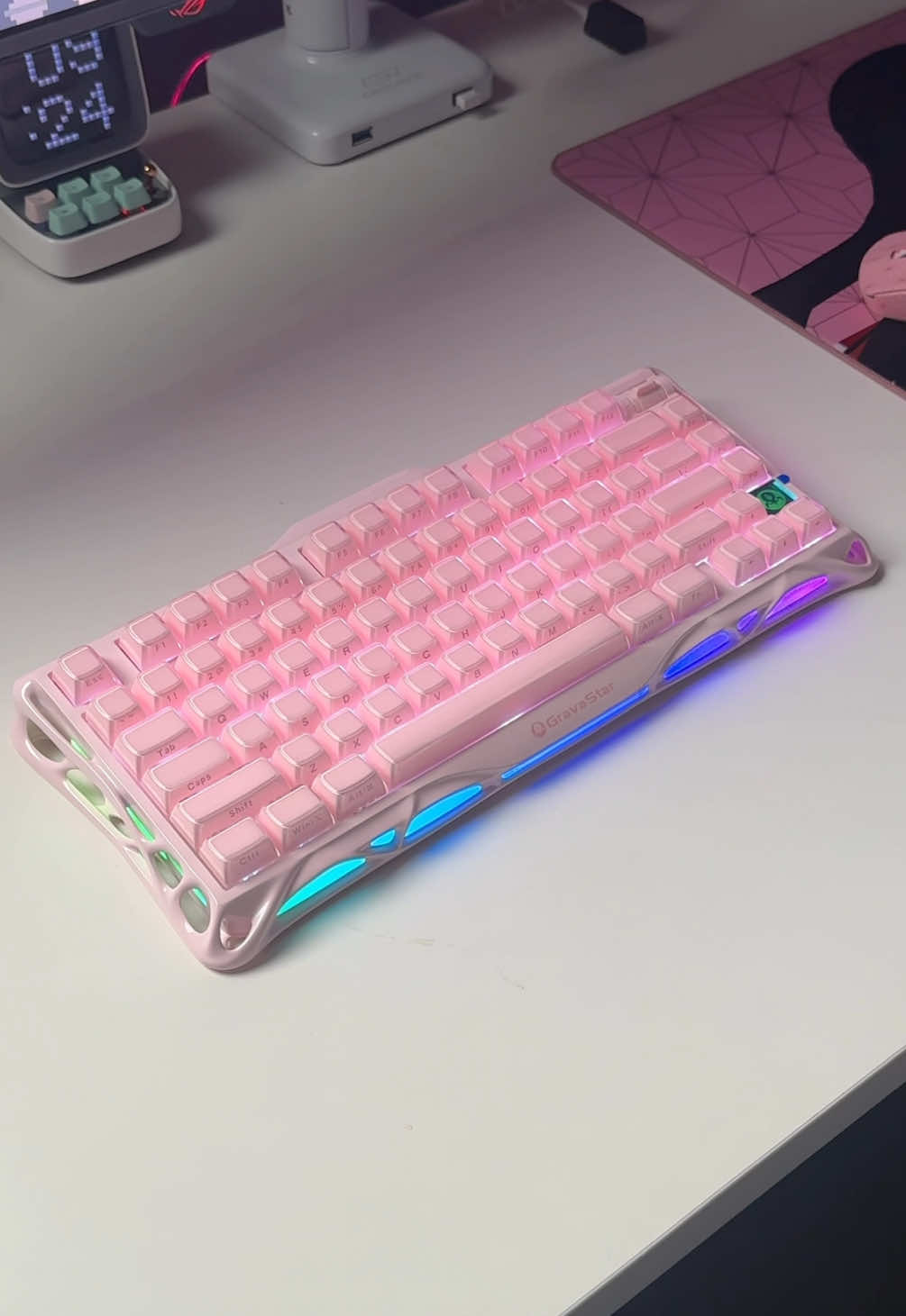 Gravastar K1 Sakura รับฟังความฟินได้ท้ายคลิปครับ🫠🌸⌨️ #fyp #keyboard #mechanicalkeyboard #gravastark1 #คีย์บอร์ด 