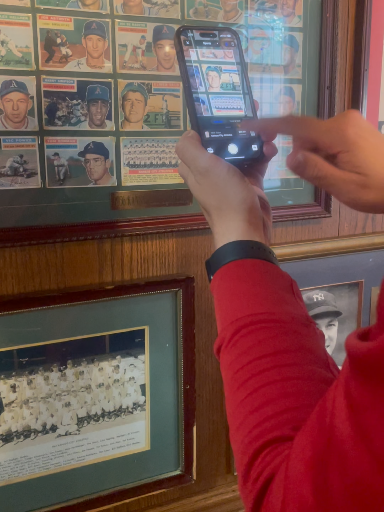 This restaurant in North Kansas City, MO has an incredible display of sports memorabilia, including framed cards on the wall! Let's see what some of them are worth! #sportscards #baseballcards #tradingcards #topps #CollX #fyp