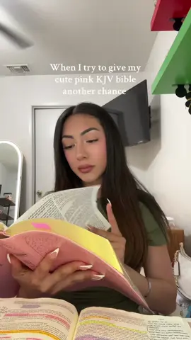Yall I really try! It’s like learning another language to me 😭 #kjvbible #pinkbible #christiantok #womanofgod #jesus #god 