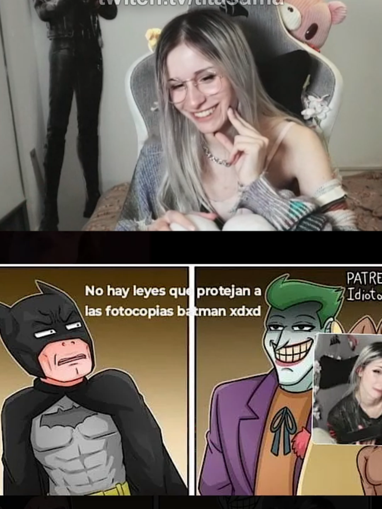 Las leyes no protegen a las fotocopias tita... • twitch.tv/titasama • #titasama #titabruh #twitch #humor #anecdota #storytime #fotocopia #lore #mujer #acoso #turbio #internet #reaccionando #momos #batman #joker #leyes #discordmemes #redflag