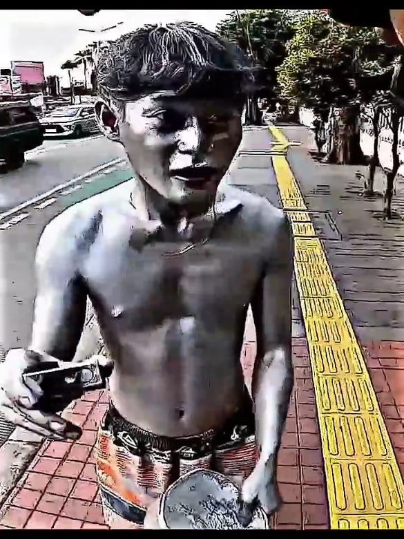Momen Mas Althaf Mandiin Nanda Setelah Jadi Manusia Silver #motovlog #viral 