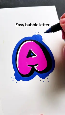 Easy bubble letter tutorial for letter “A” #paintmarkers #acrylicmarkers #blocklettering #graffitiletters #blockletters #drawingtutorial #easydrawing 