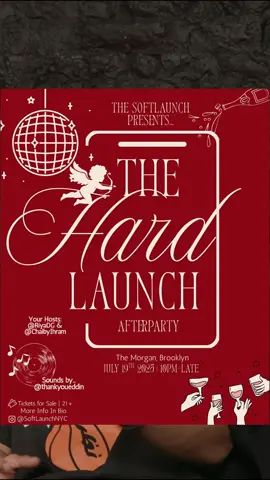 Presenting The Soft Launch, a curated matchmaking experience by @Lilbabyramram and @Riya Gohil at The Morgan in Brooklyn and DJ’d by @ThankYouEddin  You are not going to want to miss this or the after party, because we are going to have this place BUMPINNNN. Singles, non singles, lovers, all welcome.