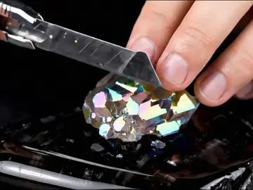 Bismuth Crystal Cutting 🌈🪨 #oddlysatisfying #satisfying #asmr #bismuth #asmrvideo #veo3 