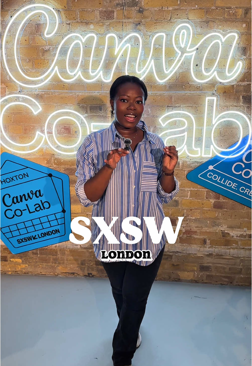 @Canva is on a my mission to empower the world to design and as sponsors of this year’s SXSW London, Canva had some exciting experiences at Canva HQ! #ad  Canva invited people to their Brand Studio to discover their unique London brand personality and to their Print Shop to create a custom poster designed by local artists 🙌🏾 This was a space for everyone to come and let their creativity flourish, from the natural born designers all the way to the corporate 9-5 girlies 🤍 This was a day full of creative fun,  live music, thought-provoking keynotes, and some exciting surprises! I feel so lucky I was able to attend, meet some amazing women and even left with my own Canva personalised designs ✨  What would you design with Canva? Let me know in the comments 👇🏾