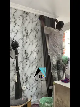 How I installed marble wallpapers & fluted wall paper #interior 