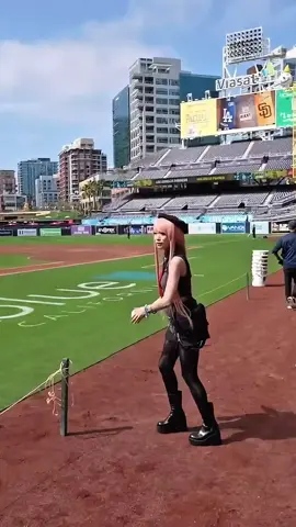 Emirus first pitch and day at the ball park - padres vs dodgers - rapi nikke cosplay #streamer #fyp #emiru #livestreamer #baseball #nikke 