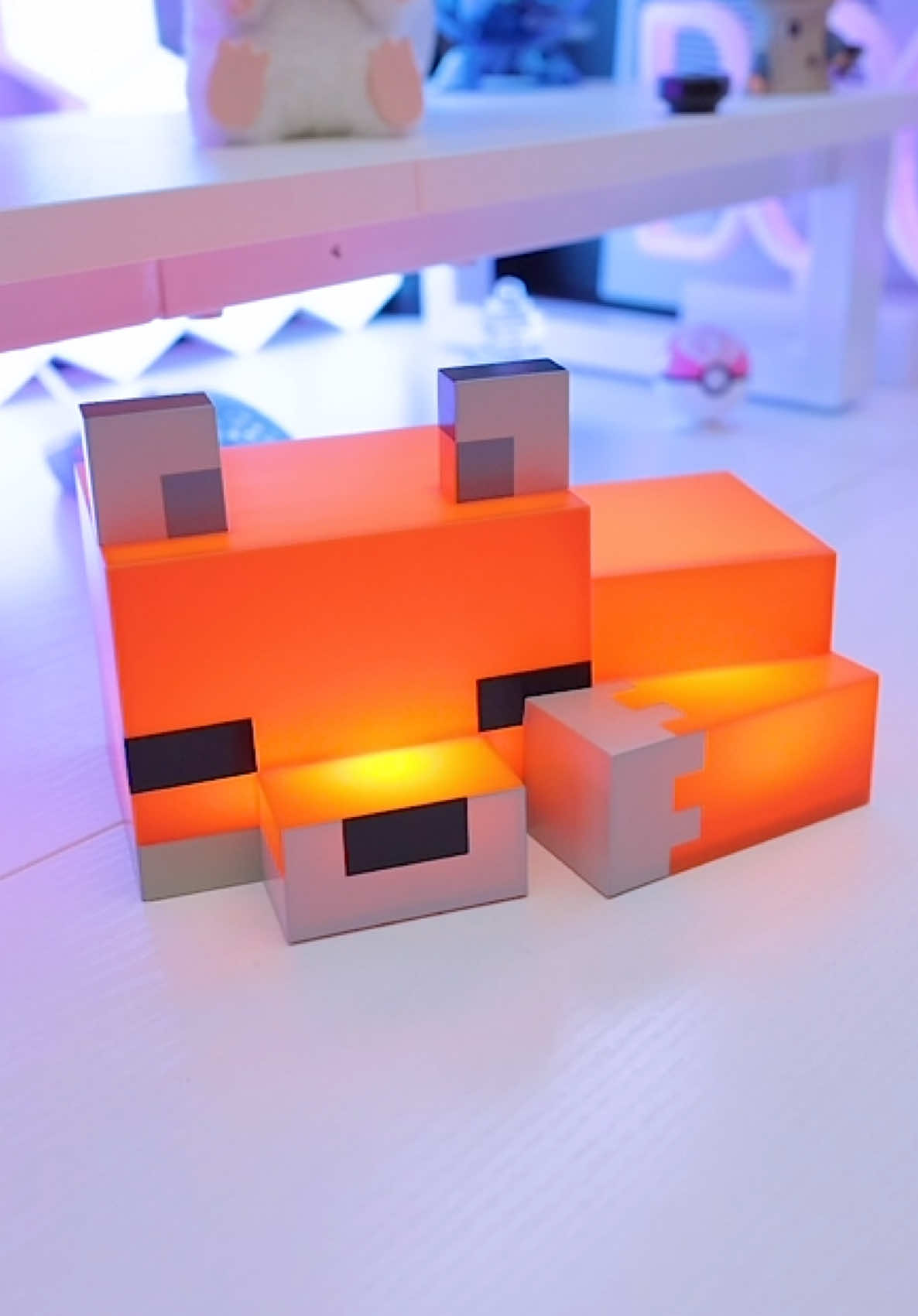 The cutest Minecraft Wireless Accent Light. Perfect for your gaming setup.  #Minecraft #minecraftfox #redfox #accentlighting #desksetup #rgb #pcgaming #pcsetup 