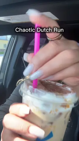 Sometimes you just gotta embrace the chaos and post 🙄😂. This one was perfect! Sometimes Dutch can be too sweet and I like making my coffee at home but this one was PERFECT. I would definitely go back. Dulce de leche latte with oat milk! #dutchbros #dutchbroscoffee #coffeerun 