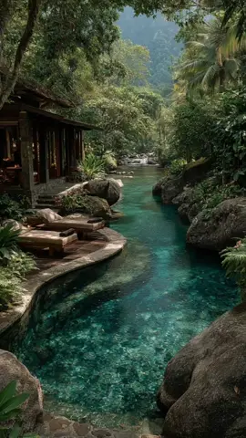 📍 Hidden Paradise in the Jungle 🌿✨ Would you escape here for a week of peace and nature? 🏞️💧 Tag someone you’d bring to this dream getaway 💕👇 #NatureLover #HiddenGem #JungleRetreat #DreamVacation #EcoLuxury #SecretSpot #TravelGoals #Wanderlust #TravelTok #TropicalVibes #NatureHeals #RelaxingPlaces #LuxuryEscape #ParadiseFound #BucketList 