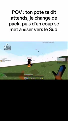 POV : ton pote te dis attends, je change de pack, puis d’un coup se met à viser vers le Sud #Minecraft #minemenclub #vape #practice 