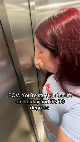 POV: You’re stuck in the lift on holiday and it’s 30 degrees🫣 (The panic was real) #emergency #stuckintheelevator #sos 