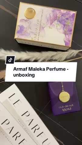 Armaf Club de Nuit Maleka unboxing 💜 #armaf #perfumetiktok #unboxing #fyp