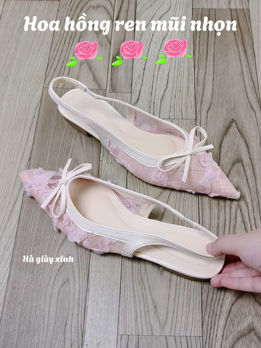 Bà nào thích màu hồng gu tiểu thư nhẹ nhàng ngó qua mẫu này xinh lắm nha  #viral #xuhuong #giaybetnu #giaynuthoitrang #giaymuinhon #hagiayxinh 