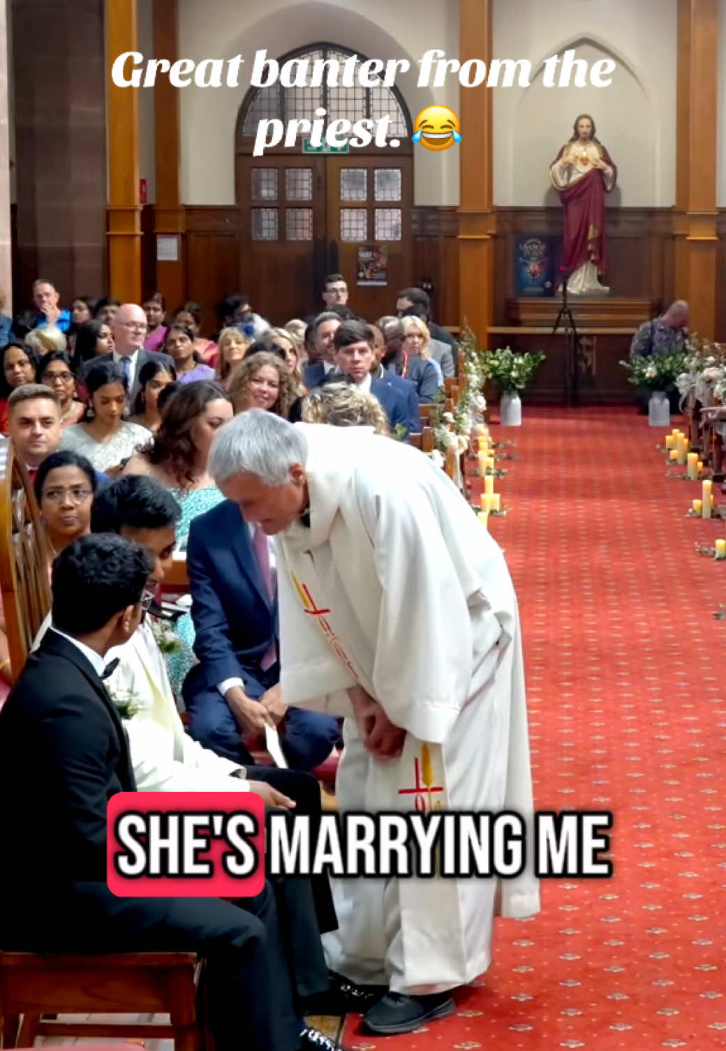 Great Banter from the Priest at this church wedding…..#weddingvideographer #weddingphotographer 
