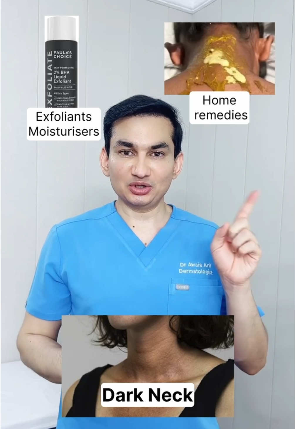 Scrubbing can harm the skin, which is prone to pigmentation. Instead, use gentle exfoliants to clear dead skin safely. CARE TIPS • Tanning: – Wear sunscreen daily – Gentle exfoliation at night – Moisturize twice a day • Dark Neck: – Weight loss may help (if overweight) – Use sunscreen – Minimize friction – Mild exfoliating creams + moisturizers work well • Strawberry Legs: – Use creams with urea or lactic acid – Skip waxing & reverse shaving – Laser hair reduction is best long-term Disclaimer: This content is for information only, not medical advice. Always consult a qualified dermatologist.