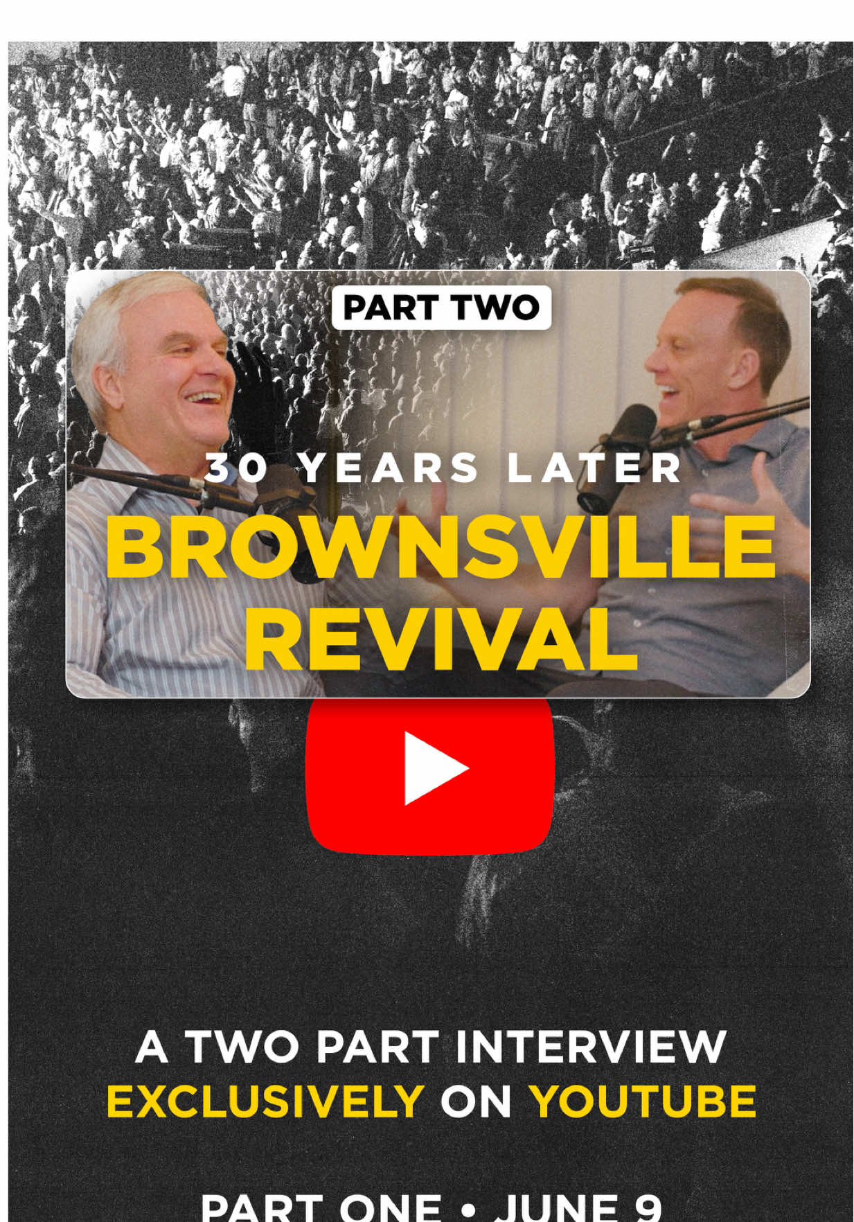 Part 2 out tomorrow, June 12 👀 Loved this convo with @richardcrisco Watch it on YouTube 🔗 Brownsville Revival • 30 Years Later Missed Part 1? Watch it on YouTube from the link in my bio.  #revival #brownsvillerevival #holyspirit #aaronburke