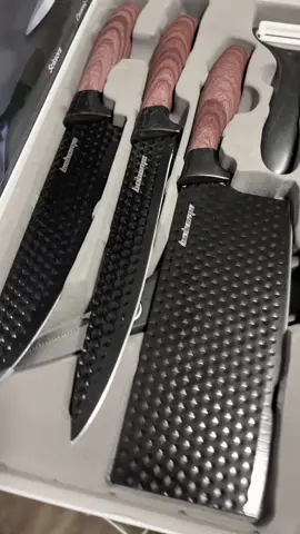 6 Piece Kitchen Knife Set - Chef Knife Set with NonStick Stainless Steel and Ergonomic Wood Handle