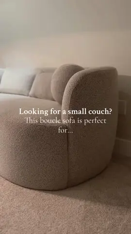 I’ve now had this couch for a few months and it is the PERFECT small sofa for an apartment, condo, office, or any other area where you’re looking for a small sofa. I love the brown bouclé fabric, too 🤍 #sofa #couch #sofas #smallspaceliving #boucle #wayfairfinds 