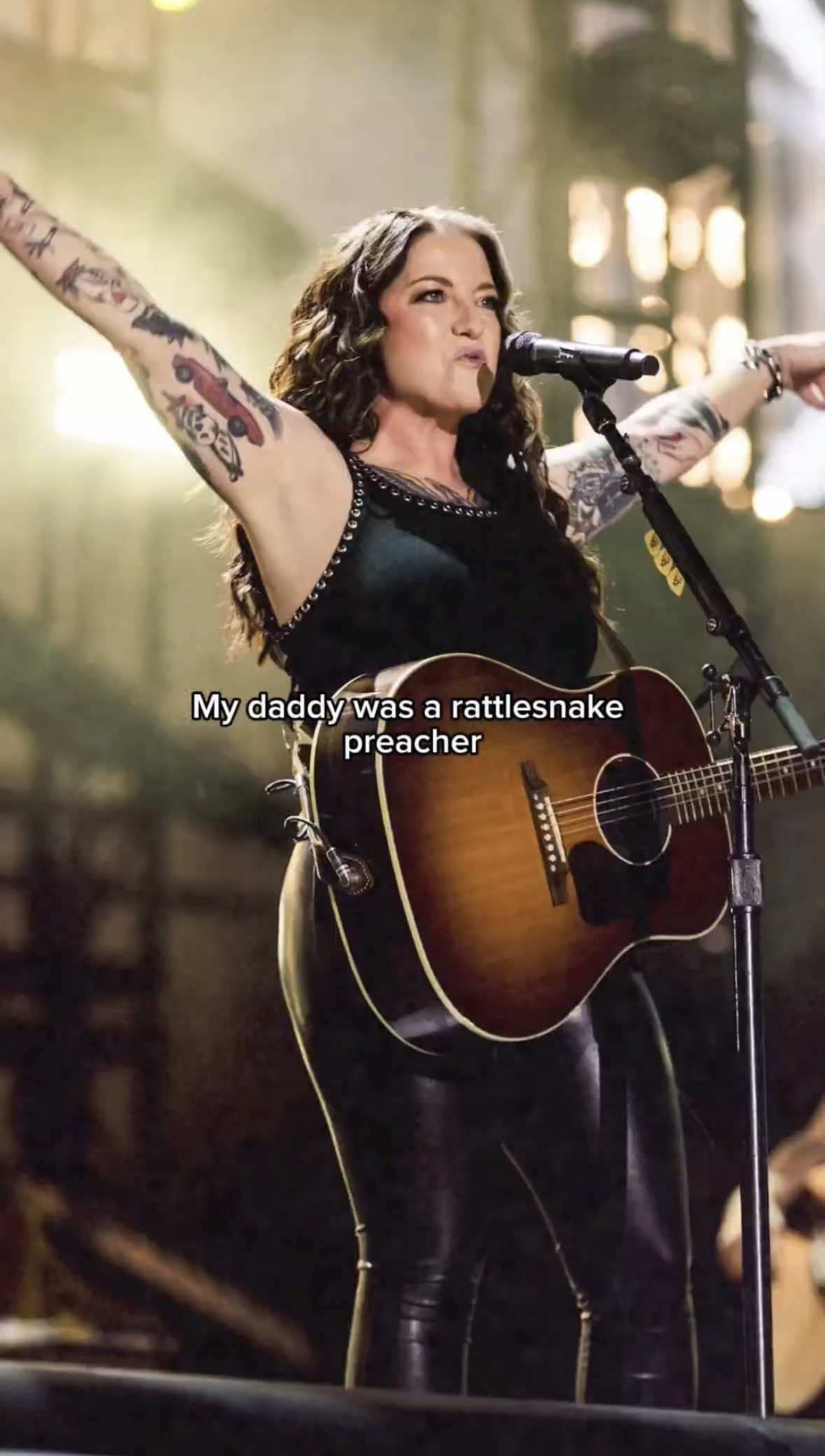 Y’all ready for this one?  #RattlesnakePreacher #AshleyMcBryde #countrymusic #CMAfest 
